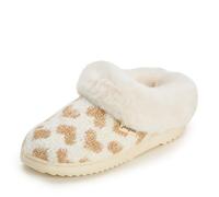 Dearfoams Women's Hannah Knit Clog, White Heart, S