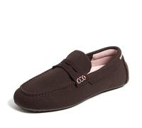 Dearfoams Women's Hazel-Lighweight Driving Loafer Machine Washable Comfortable Shoe, Coffee, 7 UK