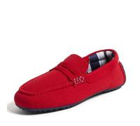 Dearfoams Women's Hazel-Lighweight Driving Loafer Machine Washable Comfortable Shoe, True Red, 9 UK