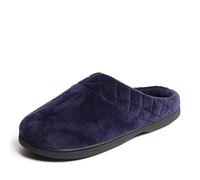 Dearfoams Women's Darcy Microfibre Velour Clog with Quilted Cuff Mule, Peacoat, X-Large UK