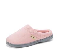 Dearfoams Women's Indoor/Outdoor Memory Foam Darcy Microfiber Velour Clog, Wide Widths Slipper, Pale Mauve, 5/6 UK