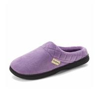 Dearfoams Women's Indoor/Outdoor Memory Foam Darcy Microfiber Velour Clog, Wide Widths Slipper, Smokey Purple 2, 3/4 UK