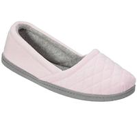 Dearfoams Women's Katie Velour Secure-fit Closed Back Memory Foam Comfort Slip on Loafer W/Rubber Sole Slipper, Fresh Pink, 7/8 UK