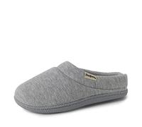 Dearfoams Women's Lacey Rib Knit Clog Slipper, Light Heather Grey, Medium UK