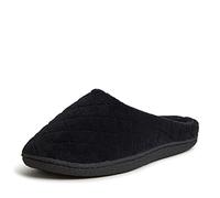 Dearfoams Women's Leslie Quilted Clog Slipper, Black Terry, Large UK