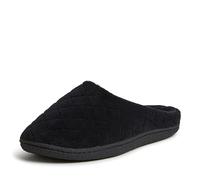 Dearfoams Women's Leslie Quilted Clog Slipper, Black Terry, Large UK