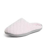 Dearfoams Women's Leslie Quilted Clog with Wide Widths Slipper, Fresh Pink Terry, Large UK