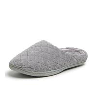 Dearfoams Women's Leslie Quilted Terry Clog Slippers, Mid-Grey, Small