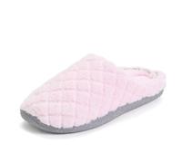 Dearfoams Women's Leslie Quilted Terry Clog with Wide Widths Slipper, Fresh Pink Terry, 7-8
