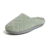 Dearfoams Women's Leslie Quilted Terry Clog with Wide Widths Slipper, Juniper Green Terry, 5-6