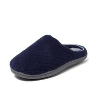 Dearfoams Women's Leslie Quilted Terry Clog with Wide Widths Slipper, Peacoat Navy Terry, 7-8