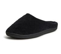 Dearfoams Women's Leslie Washable Memory Foam Clog with Wide Widths Slipper, Black Terry, 9/10 UK