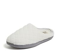 Dearfoams Women's Leslie Washable Memory Foam Terry Clog with Wide Widths Slipper, Muslin, 11-12
