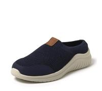 Dearfoams Womens Lightweight Breathable Gracie Sneaker with Arch Support Machine Washable Shoes Clog, Navy, 8