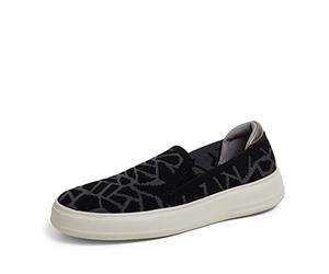 Dearfoams Women's Lightweight Comfort Walking Sophie Slip-on Sneaker, Black Print, 5 UK