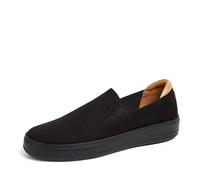 Dearfoams Women's Original Comfort Sophie Lightweight and Machine Washable Slip-on Sneaker, Black Suede, 6 UK