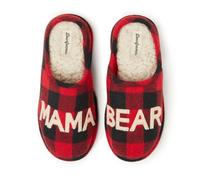 Dearfoams Women's Gifts for Mom Cute Cozy Mothers Day Mama Bear Slipper, Buffalo Plaid, Small UK