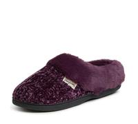 Dearfoams Women's Marled Cable Knit Chenille Clog with Wide Widths Slipper, Aubergine, 7/8 UK