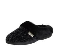 Dearfoams Women's Marled Cable Knit Chenille Clog with Wide Widths Slipper, Black, 7/8 UK