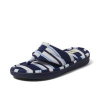 Dearfoams Women's Melanie Terry Thong Slipper, Blue Stripe, 5/6 UK