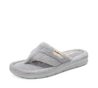 Dearfoams Women's Melanie Terry Thong Slipper, Grey Sleet, 9/10 UK