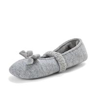 Dearfoams womens Memory Foam Harmony Knit Maryjane House Shoe Slipper, Light Heather Grey, 5-6