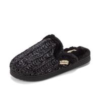 Dearfoams Women's Memory Foam House Shoes Gifts for Her Paris Scuff Slipper, Black, 11-12