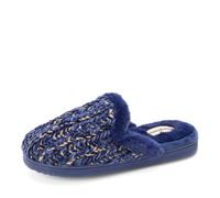 Dearfoams Women's Memory Foam House Shoes Gifts for Her Paris Scuff Slipper, Peacoat, 5-6