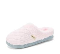 Dearfoams womens Memory Foam House Slippers - Libby Terry Clog With Wide Widths, Light Pink, 9-10