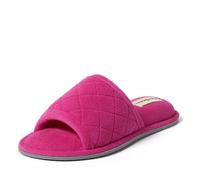 Dearfoams Women's Memory Foam Indoor Summer House Slide Slipper, Barbie Pink, 5-6