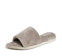 Dearfoams Women's Summer Memory Foam Indoor House Slide Slipper, Pewter Velour, 3/4 UK