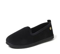 Dearfoams womens Memory Foam Slipper Gifts for Her - Rachel Closed Back House Shoe, Black Velour, 9-10