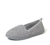 Dearfoams womens Memory Foam Slipper Gifts for Her - Rachel Closed Back House Shoe, Grey Chenille, 11-12