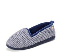 Dearfoams womens Memory Foam Slipper Gifts for Her - Rachel Closed Back House Shoe, Navy Chenille, 7-8