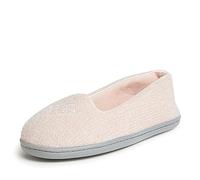 Dearfoams Women's Memory Foam Washable Indoor Rebecca Closed Back with Wide Widths Slippers, Pink Floral Velour, 5/6 UK