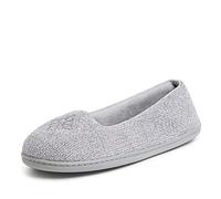 Dearfoams Women's Memory Foam Washable Indoor Rebecca Closed Back with Wide Widths Slippers, Sleet, 5/6 UK