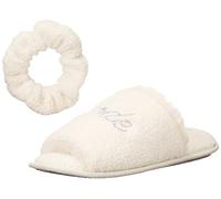 Dearfoams Women's Mom Cozy Giftable Memory Foam Slippers, Muslin, Medium UK