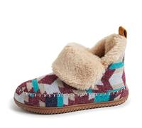 Dearfoams Women's Moritz Indoor/Outdoor Cozy Bootie Camping Furry Slipper House Shoe, Cabernet, 10 UK