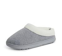 Dearfoams Women's Olive Memory Foam Sweatshirt Clog Slipper, Light Heather Grey, Small UK