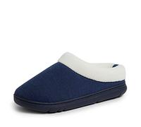 Dearfoams Women's Olive Memory Foam Sweatshirt Clog Slipper, Navy, Medium UK