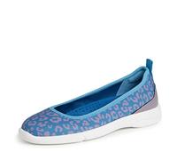 Dearfoams Women's Original Comfort Lightweight Slip-on Mia Ballet Flat, Blue Leopard, 6.5 UK