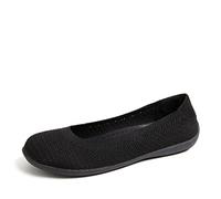 Dearfoams Women's Original Comfort Misty Lightweight Ballet Flat, Black Knit, 5 UK