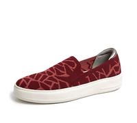 Dearfoams Women's Original Comfort Sophie Lightweight and Machine Washable Slip-on Sneaker, Cabernet Print, 4.5 UK