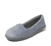 Dearfoams Women's Rebecca Lightweight Cozy Memory Foam Closed Back Slipper with Wide Widths, Grey Stary Night, 3/4 UK