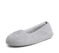 Dearfoams Women's Rebecca Chenille Closed Back Slipper, Sleet, Medium UK