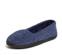 Dearfoams Women's Rebecca Lightweight Cozy Memory Foam Closed Back Slipper with Wide Widths, Peacoat, Medium UK