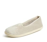 Dearfoams Women's Rebecca Microfiber Closed Back Slipper, Pewter Velour, 7/8 UK