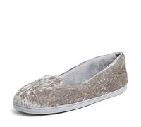 Dearfoams Women's Rebecca Microfiber Velour Closed Back Mule, Sleet, Large UK