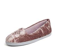Dearfoams Women's Rebecca Microfiber Velour Closed Back Slipper, Plum Crushed Velvet, 7/8 UK