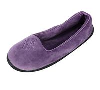 Dearfoams Women's Rebecca Microfiber Velour Closed Back Slipper, Smokey Purple, Large UK